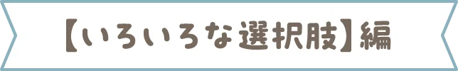 【いろいろな選択肢】編